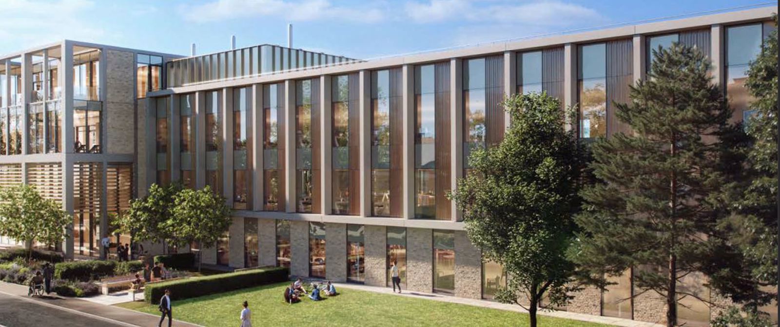 Modern architecture with amber light